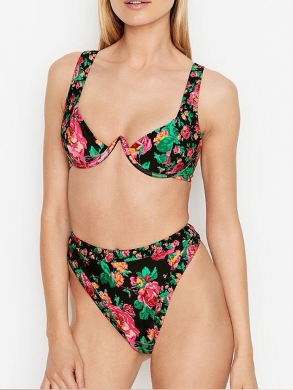 For Love & Lemons Rosewater Floral High waisted Bikini
